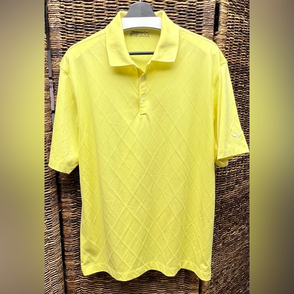 Nike Men's Yellow Polo Shirt- Size: Large - Picture 1 of 7